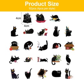 YSJCHEBS 92 Black Cat Stickers, Cute Stickers, Cartoon Graffiti Stickers, Can Be Used To Decorate Notebooks, Photo Albums, Scrapbooks, Guitars, Etc.