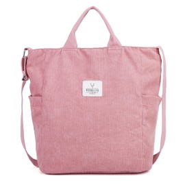 Woodland Leathers Corduroy Hobo And Shoulder Bag, Large Handbags For Women, Canvas Totes Bag Crossbody Bag Perfect For School, College, Shopping, Work Bag For Women (Violet, Large)