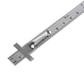Buwei 6" Stainless Steel Pocket Rule Handy Ruler with inch 1/32” mm/metric Graduations