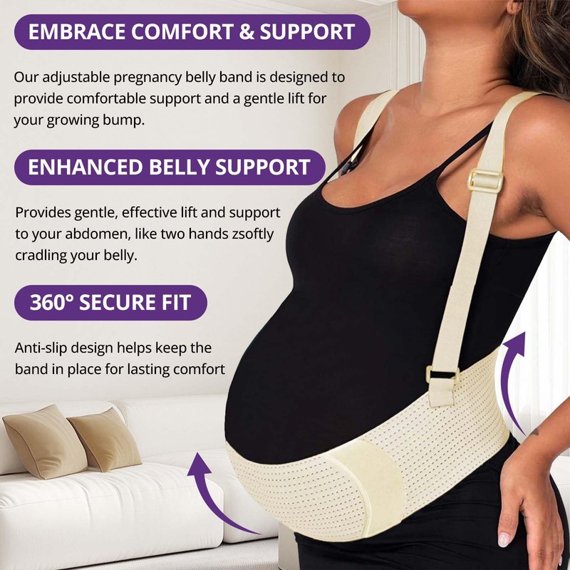 Maternity Belly Band with Back Support – Over-the-Shoulder Pregnancy Support