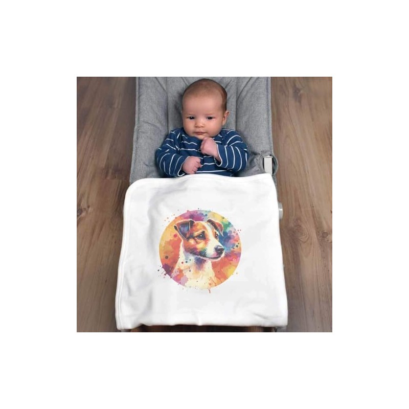Azeeda 'Jack Russell Terrier' Cotton Baby Blanket/Shawl (BY00035856)
