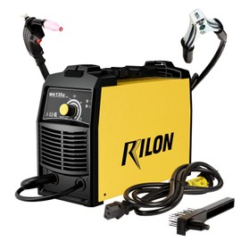 TROOZY MIG Welder 135E, Flux Core Welder Machine, 110V IGBT Inverter with Inner Wire Feeder, Portable Gasless Welding kit 100A DC, Yellow, Small