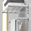 CAXIMSY Adjustable Towel Bar for Bathroom Wall Mount17-30.7inch Adhesive Shower