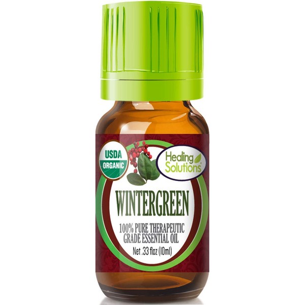 Healing Solutions Organic 10ml Oils - Wintergreen Essential Oil - 0.33 Fluid Ounces