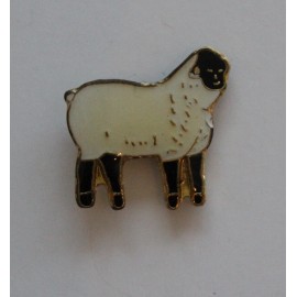 White Sheep with Black Face Lapel Hat Pin Farm 4-H Animal Tie Tack