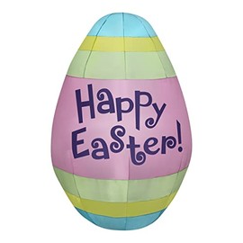 National Tree Company Easter Egg Inflatable Decoration, Pink, Easter Collection, 66 Inches
