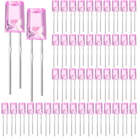 Honoson 120 Pcs LED 3mm 3V 0.06W String Lights Replacement Bulbs Energy Efficient Light Bulb Outdoor String Light Connectable LED Bulbs for Festival Patio Garden Wedding (Pink)