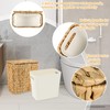 ZUNKNOD Wicker Trash Can with Lid and Liner, Handwoven Wicker