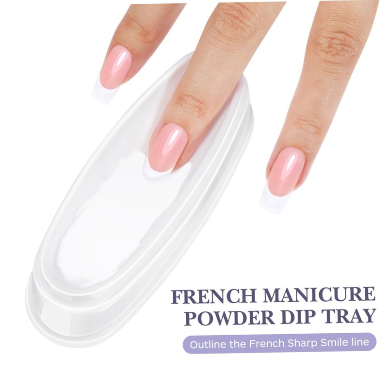 WOONEKY 2sets French Manicure Kit Dipping Powder Trays Nail Art