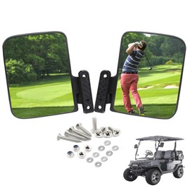 HKOO Golf Cart Folding Side View Mirrors for Club Car, EZGO, Yamaha, Star, Zone Carts
