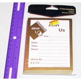 Converting Inc Gold Graduation Party Invitations 25/pk #92690