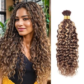 DaiMer Human Braiding Hair Ombre Braiding Hair 2 Bundles/Pack 100 g Water Wave Bulk Honey Blonde Braiding Hair Highlight Water Wave Bulk Human Hair Braiding Hair for Boho Braids (P4/27-16 Inch)