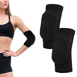 XLIUAX 1 Pair Compression Elbow Pads, Volleyball Elbow Pads, Arm Brace Ventilate Sport Elbows Protector Strap with Thicken Sponge Padded Soft Support Cushion for Basketball Kid Women Men