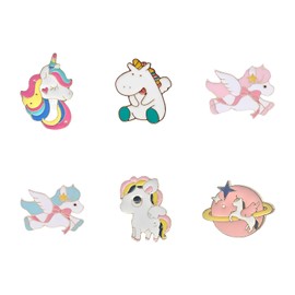 Regerly 8pcs Enamel Pin Badges Cute Planet Space Alloy Lapel Pins for Clothes Bags Jackets Hat DIY Accessories, Aluminium