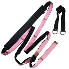 Yoga Strap for Stretching Multifunction Back Bend Assist Trainer Door Waist Back Leg Stretch Strap for Dancing Gym Pink
