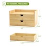 Wisuce Bamboo Desk Organizer - Mini Bamboo Desk Drawer Tabletop
