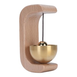 Shopkeepers Bell for Door Opening, Wood Brass Hanging Door Bell Ideal for Entry Door Restaurant Shop Home Refrigerator Pet Door, Wind Chime Doorbell