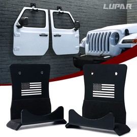 Lupar Storage Door Hangers Compatible with 1956-2024 Jeep Wrangler, America Flag Wall-Mounted Removable Door Storage Holder with Rubber Lining - 2PACK