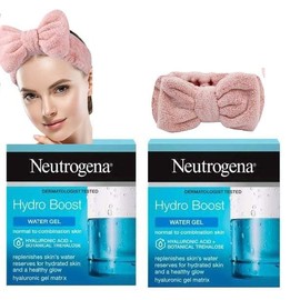VibePack 2 Pack Hydro Boost Water Gel Moisturizer, 1.76 Oz + Makeup Headband