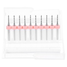 sourcing map 10pcs PCB Drill Bit Set 1/8" Shank 1.3mm Tungsten Carbide Micro Twist Drill Bits Tools for Print Circuit Board Jewelry Plastic Wood Soft Metal