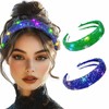 Barode Light Up Sequin Wide Headbands Blue Sparkly Costume Hair