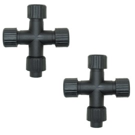 Dekofun 2 Pack Christmas Light Splitter Connector, 2 Pin 1-to-3 Cross Shaped Fairy Lights Splitter, 4 Way Connector Waterproof for G40 Globe, Icicle, Net, Curtain & Xmas String Lights