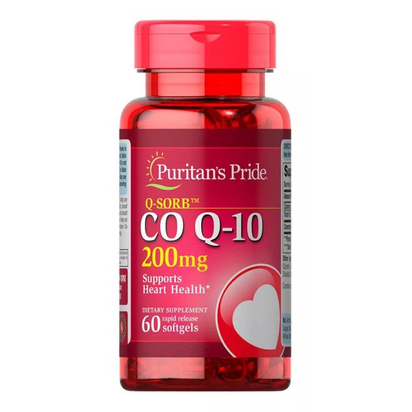 Puritan's Pride Coenzyme Co Q-10 200 mg Puritans Pride 60 cápsulas blandas 2 unidades