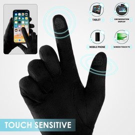 Achiou Women Winter Touchscreen Gloves Soft Comfortable Thermal Elastic Stretch Texting Glove for Traveling, Cycling, Running, Shopping (Black) …