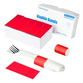 Germiwipe Napkin Band Pack of 2,500,Napkin Rings Self Adhesive,Silverware Wraps Bands, Perfect for Christmas Birthday Parties, Weddings, Family Reunion & Events(Red,2500pcs)