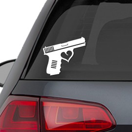 Gun Heart Trigger Vinyl Decal Sticker | Pro Gun NRA 652