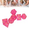 7PCS Polyhedral Dice Clear Numbers Pointed Edges Resin Dice Set