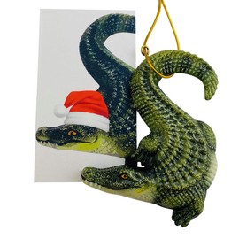 Alligator Ornament Legend of The Christmas Gator Set Find Me Holiday Tradition Tree Decoration with Card Boxed Pack