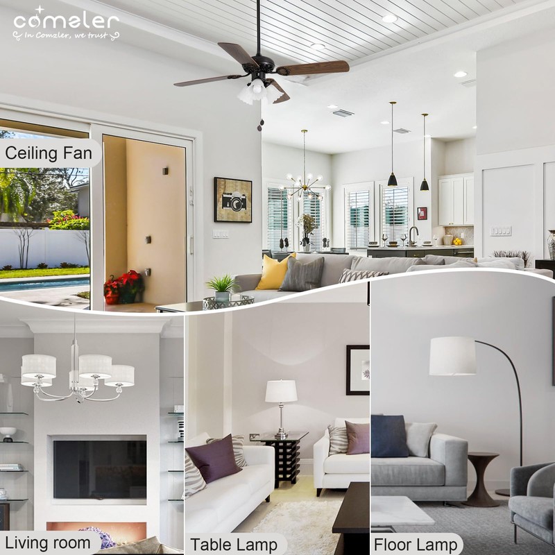 comzler 6W A15 LED Bulb Daylight 60 Watt Equivalent, E26