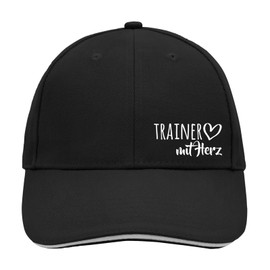 huuraa Cappy Hat Trainer with Heart Gift Unisex Cap Trainer Gift Idea, Black/Light Grey