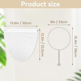 1 Pack Ultra Fine Mesh Strainer Bags, Reusable with Stainless Steel Handle, Filter for Nut Milk, Coffee, Juice, Cheese, Honey, and More (Large)