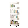 Book Organizer with Wheels Multi Tier Utility Cart Plastic Rolling
