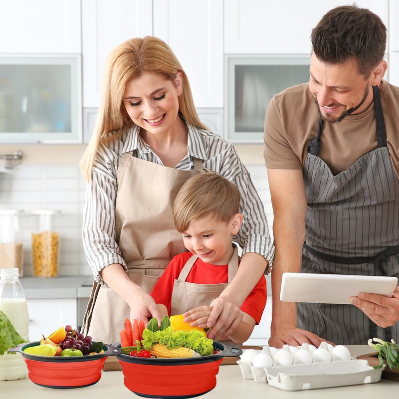 Collapsible Colander, Set of 2 Pcs Collapsible Strainer, Space-Saving Kitchen,