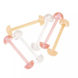 LionGOTHIC Tongue Ring Retainer Body Jewelry 14g Half Ball 6 Pieces