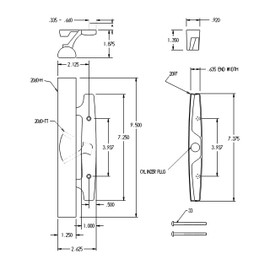 Lanai Sliding Glass Door Handle Set with Oak Wood Pull in White Finish, Standard 3-15/16” CTC Screw Holes, 1-3/4" Door Thickness