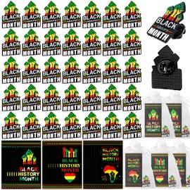 150 Pcs Black History Month Pins Gift Bulk Raised Fist Enamel Lapel Pin Brooch Pins Cards Set for African American Souvenir Gifts Party Favors