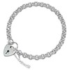 Sterling Silver Belcher Charm Bracelet with Heart Clasp 6"