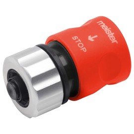 Meister Hose Connector 12.7 mm (1/2 Inch) - Integrated Water Stop - Made of Aluminium - With Soft Touch Surface - Waterproof / Connector / Hose Connection / Hose Coupling / 9924840, Grey/Green