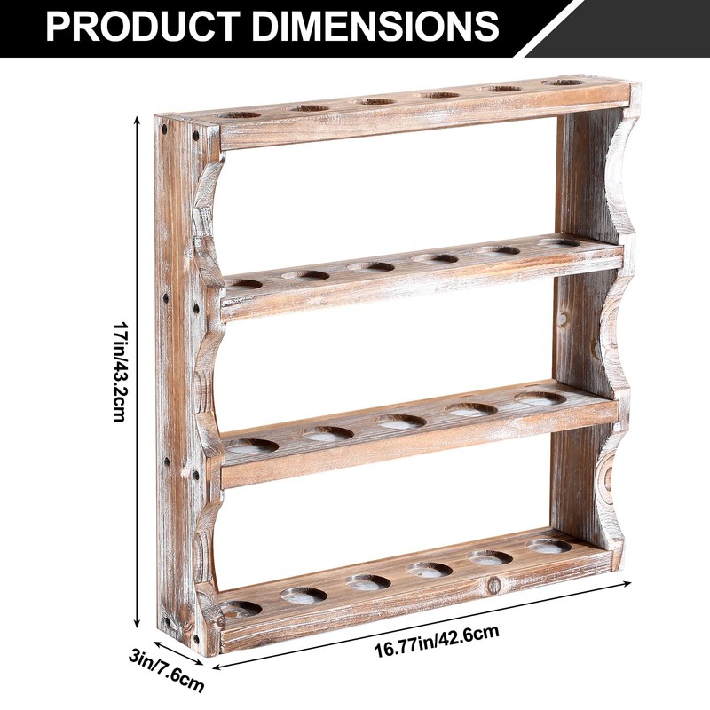 DoubleFill Wood Shot Glass Display Case Shot Glasses Holder Wall