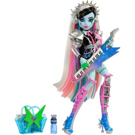 Monster High Doll, Amped Up Frankie Stein Rockstar with Instrument & Performance-Themed Accessories Like Headphones