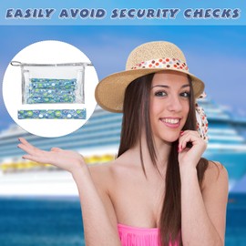 FoldTier 39 Pcs Tampon Set Includes 12 Reusable Plastic Tube for Women Tube Containers Tampon 24 Self Adhesive Wrappers 1 PVC Clear Case 2 Hopper‌s for Cruise Event(Elegant Style)