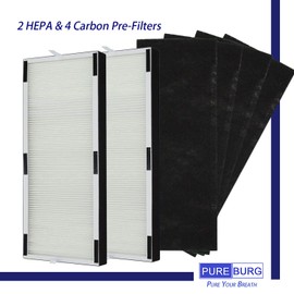 PUREBURG Replacement Filter set 2+4 Compatible with Hunter H-HF600-VP H-PF600 Fits Hunter HP600 Tall Tower