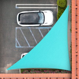 Royal Shade 9' x 14' x 16.6' Turquoise Right Triangle Sun Shade Sail Order to Make RTAPT20, UPF50+ 95% UV Blockage, 200GSM Commercial Standard Heavy Duty, 3 Years Warranty (We Make Custom Size)