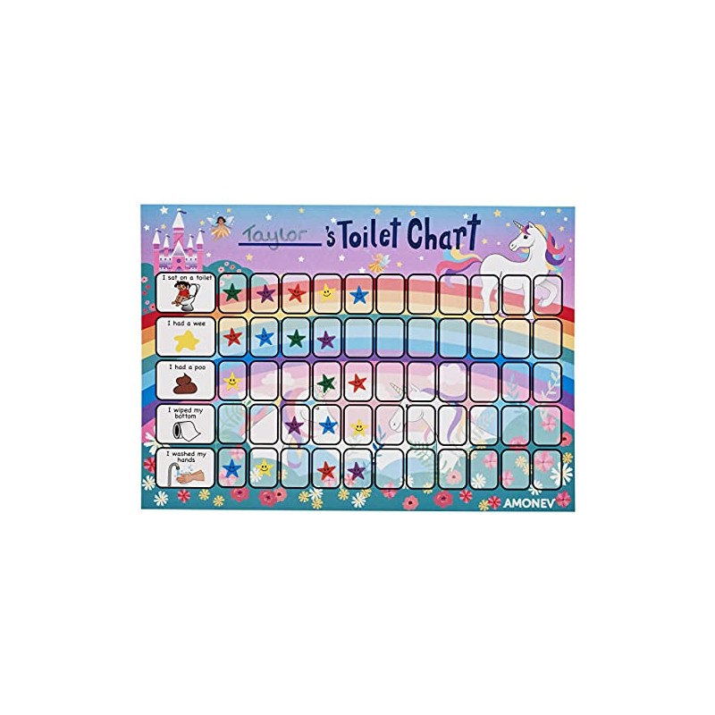 Amonev Unicorn Potty Training Reward Chart and Toilet Training Reward