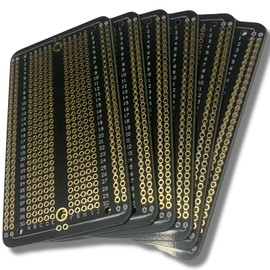 USRJXY 6 Pcs Gold Plated Prototype PCB Boards for DIY Electronic Projects and Arduino Soldering Quality Universal Circuit Boards for Point-to-Point Soldering（Black）