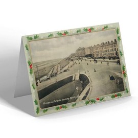 CHRISTMAS CARD - Vintage Lancashire - Princess Parade Looking North, Blackpool e